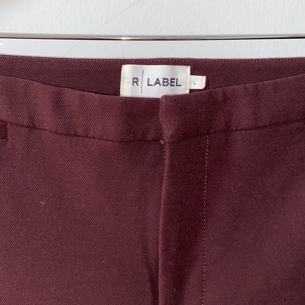 R Label burgundy slacks